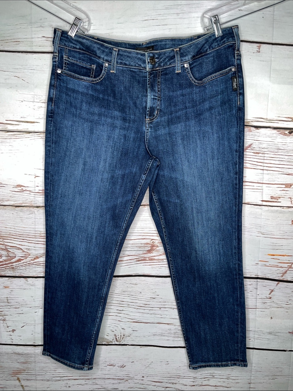 Silver Jeans Co. Size 18/L25 Blue Denim 5 Pocket Suki Skinny Crop Jeans